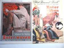 2 Vintage INTER WOVEN SOCK Advertisement 1928/41 picture