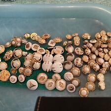 Pre-Owned Gold Tone & White Fancy / Unique Buttons Lot picture