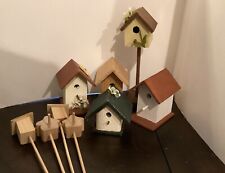 Set Of 9 Miniature Wooden Birdhouses picture