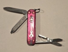 Victorinox Swiss Army Knife Classic SD Pink 58mm Cancer Awareness Ribbon picture