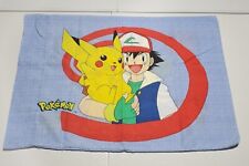 Vintage 1998 Pokemon Pikachu Nintendo Blue Standard Reversible Pillowcase Only picture