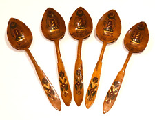 Konya Turkish Handmade Wood Spoons Set of 5 Art Turkey Victory Day Zafer Bayrami picture