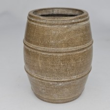 Dead Sea Stone Barrel Jar Pen Holder Cup Souvenir Lathe Turned Carved Cask 3.5" picture