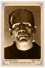 FRANKENSTEIN'S MONSTER 1931 Boris Karloff Horror Icon Cabinet Card CDV Horror RP picture