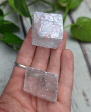 2 Small Optical Calcite Rhombic T2 Crystal Stone Reiki Charged 2.6oz picture