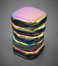 1/2 lb XL MAGNETIC Rainbow Hematite Palm Worry Stone (Crystal Shiny Magnet) 8 oz picture