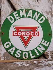 VINTAGE CONOCO PORCELAIN SIGN GAS PUMP PLATE MOTOR OIL SERVICE ADVERTISING 12