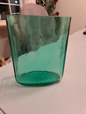 Vtg Green Malachite Nymph Vase Hand Blown 5 3/4