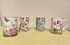 4 New Stechcol Gracie Bone China Spring Garden Floral Butterfly Insets Tea Mugs picture