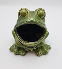 VTG  Handmade  Sitting Frog Wide Mouth Sponge Succulent Holder Retro Decor  picture