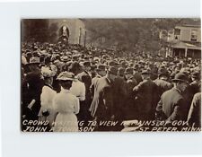 Postcard Crowd Waiting to View Remains of Gov. John A. Johnson Minnesota USA picture