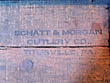 Vtg RARE SCHATT & MORGAN CUT CO TITUSVILLE Pa. Shipping Advertising Crate Box picture