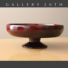 GORGEOUS HANDCRAFTED MID CENTURY CA REDWOOD BOWL 1950'S CATCHALL COMPOTE RETRO picture