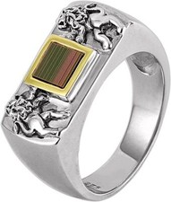 Silver and 9K Gold Ring Nano Sim Old Bible - Star of David picture