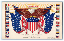 c1910's American Patriotic Country Flags Eagle WWI Unposted Antique Postcard picture