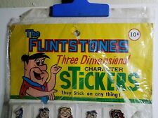Vintage NOS 1977 Hanna-Barbera Flintstones Yogi store display puffy 3D stickers  picture