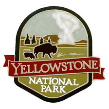 National Park Pins Yellowstone Pin Bison Buffalo Old Faithful Geyser Travel Pin picture