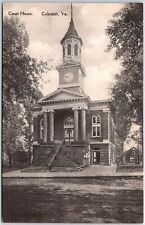VINTAGE POSTCARD THE COURT HOUSE AT CULPEPER VIRGINIA SCARCE SMALL TOWN picture