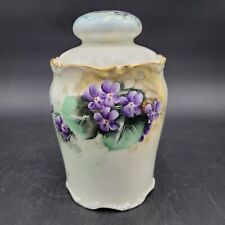 Antique c.1910 JPL Jean Pouyat Limoges France Hand Painted Purple Floral Jar picture