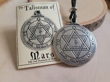 Talisman of Mars Magic Solomon Seal Amulet Pentacle Protection Pendant Necklace picture