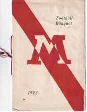 Vintage 1926 Muskegon Michigan High School Football Team Banquet Menu / Program  picture