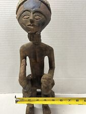 African Tribal Art Sculpture Statue Hand Carved Very Rustic Figurine 15.5 “ picture
