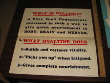 OVALTINE 1920s quack medicine claims drink mix store poster vitality fatigue picture
