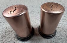 Vintage Copper Salt And Pepper Shakers 2in Tall USA picture