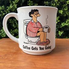Funny Vintage Coffee Mug Ceramic Adult Humor Morrow 8 oz Coffee Gets You Going picture