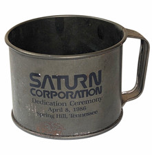 Saturn Corporation 1986 Dedication Ceremony Metal Mug Spring Hill TN Printed picture