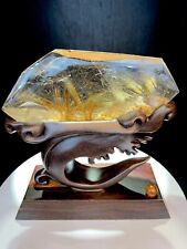 2.33LB Top Rare Natural rutile Quartz crystal Mineral specimen heal gem+stand picture