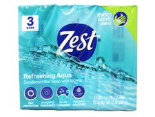 Zest Refreshing Aqua Bars Deodorant Bar Soap with Vitamin E, 3 Bars 4 OZ Each picture