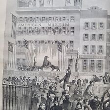 Harper's Weekly 2/18/1860  Broadway St. NYC  P.T. Barnum's American Museum picture