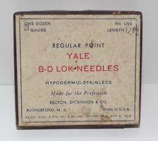 Vintage Becton Dickinson Yale B-D Lok Needles 20 Gauge Regular Point In Box picture