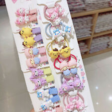 20pcs Kids Girl My Melody Kuromi Hello Kitty Hairpin Barrette Hair Rope Ties Set picture