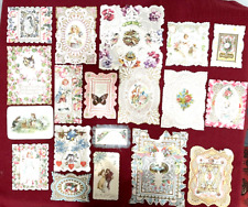 Lot of 19 Antique Early 1900s Die Cut Paper Lace Embossed Valentine Cards #2 picture