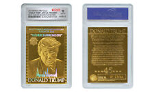 DONALD TRUMP President MUGSHOT SILVER LASER GOLD Card GEM-MINT 10 - LTD # of 24 picture