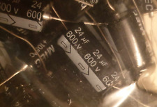 QTY 10 New MIEC 24UF 600V 105C Axial Electrolytic Capacitors. ( 650-volt surge ) picture