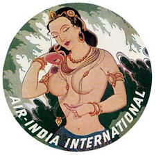 Air India  1950's Vintage style  Souvenir  Travel Bumper Sticker Label Decal picture