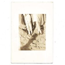 Vintage Photo Womens Legs Hiking Up Skirt Heels Stockings Send To WWII Boyfriend picture