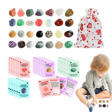 28pcs Kids Valentines Day Cards Natural Shiny Gem And Card Valentines Exchange picture