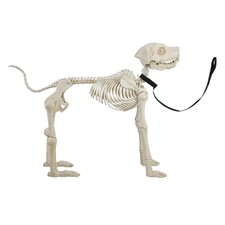 Animated Skeleton Dog Halloween Decoration, Beige, 60 In picture