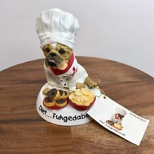 2004 Zelda Wisdom Bulldog Figurine Figure #4858 Diet…Fuhgedaboudit Chef Bulldog picture