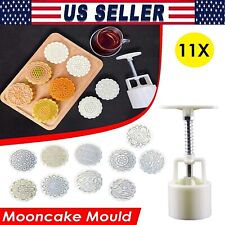 11X Mooncake Mould Decor Cookies Round Pastry Moon Cake DIY Flower Stamps Mold picture