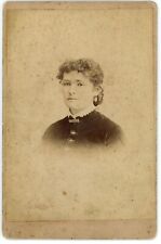 CIRCA 1880'S ANTIQUE CABINET CARD OF BEAUTIFUL WOMAN WITH SAD EXPRESSION picture