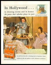 1938 Coca-Cola Vintage PRINT AD Maureen O'Sullivan Hollywood RARE in Color picture