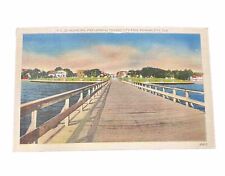 Municipal Pier Looking Toward City Park Panama City Florida FL Vintage Postcard picture