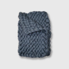 Chunky Knit Merino Wool Blanket in Dark Grey, 30 in. x 50 in. Woolexperts Wool picture