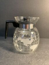 Vintage  Nestle Nescafe World Globe Glass Carafe Coffee Pot 1970s    Great Shape picture