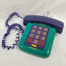 Vintage 90s Conair Phone Push Button HomePhone Retro Teal Purple Untested picture